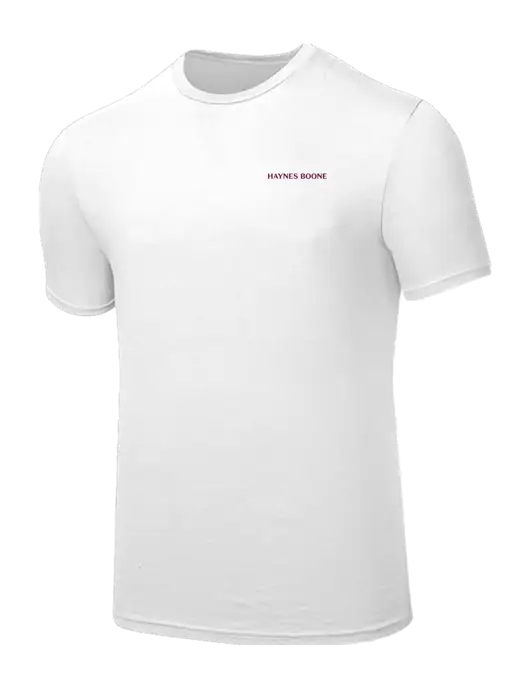 Seriously Soft White T-Shirt w/Haynes & Boone Logo
