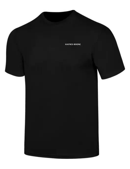 Simply Soft Black 4.5oz  Poly/Combed Ring Spun Cotton T-Shirt w/Haynes & Boone Logo