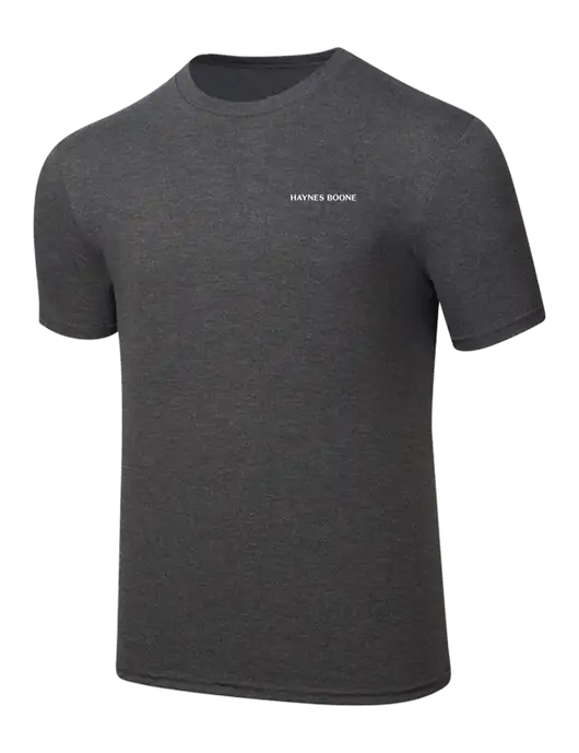 Simply Soft Heathered Charcoal 4.5oz  Poly/Combed Ring Spun Cotton T-Shirt w/Haynes & Boone Logo