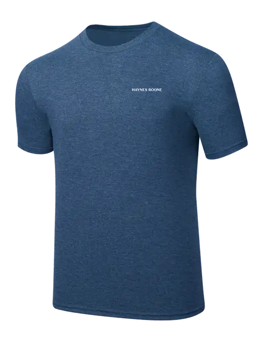 Simply Soft Heathered Navy 4.5oz  Poly/Combed Ring Spun Cotton T-Shirt w/Haynes & Boone Logo