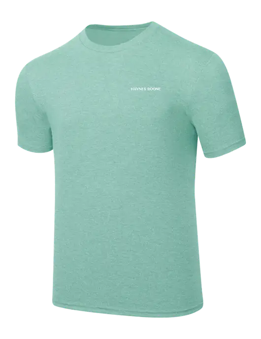 Simply Soft Heathered Sage 4.5oz  Poly/Combed Ring Spun Cotton T-Shirt w/Haynes & Boone Logo