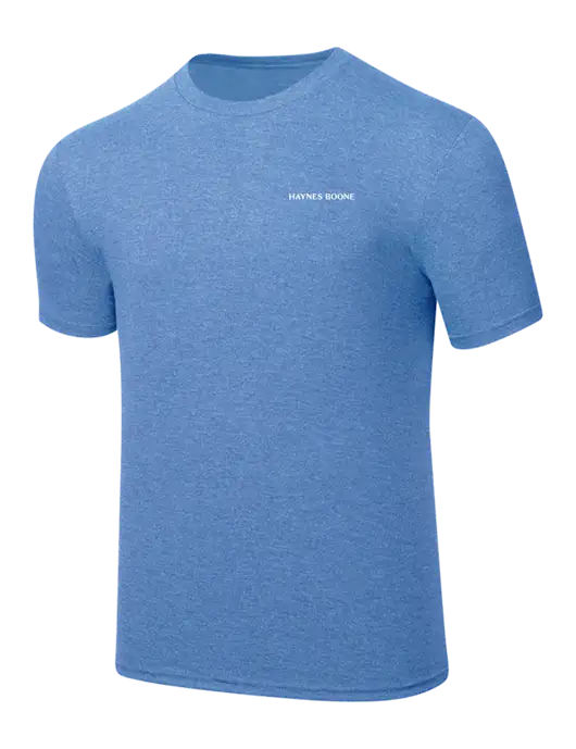 Simply Soft Carolina Blue Frost 4.5oz  Poly/Combed Ring Spun Cotton T-Shirt w/Haynes & Boone Logo