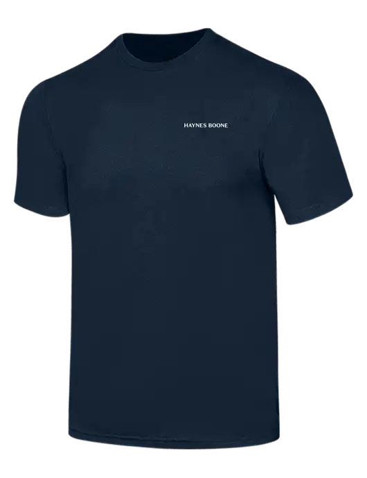 Simply Soft Navy 4.5oz  Poly/Combed Ring Spun Cotton T-Shirt w/Haynes & Boone Logo
