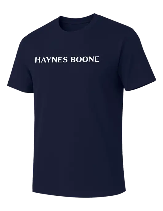 Allmade Dark Navy Organic Cotton Tee w/Haynes & Boone Logo