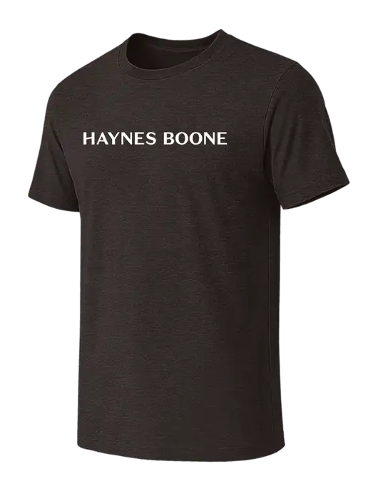 BELLA+CANVAS Dark Grey Heather CVC Short Sleeve Tee w/Haynes & Boone Logo