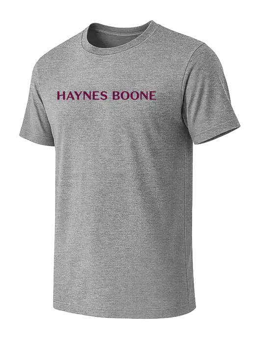 BELLA+CANVAS Heather Grey CVC Short Sleeve Tee w/Haynes & Boone Logo