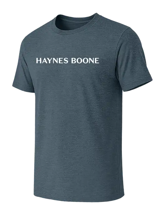 BELLA+CANVAS Heather Slate Blue CVC Short Sleeve Tee w/Haynes & Boone Logo