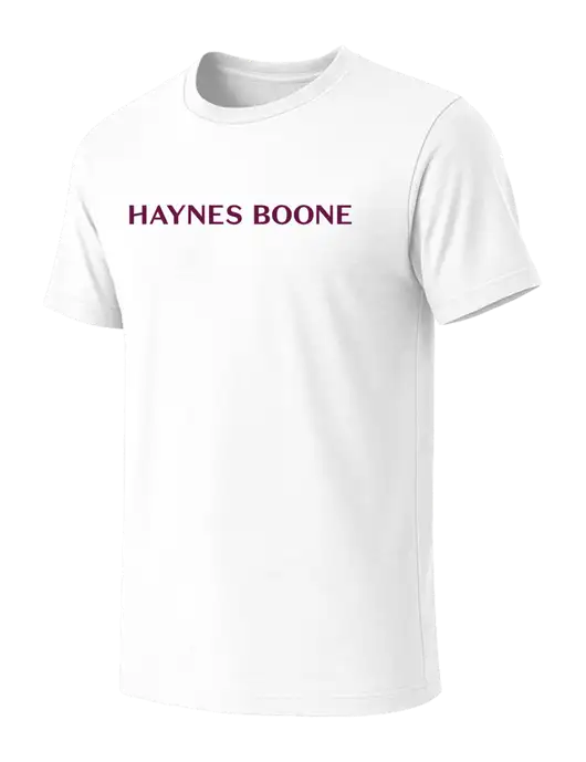BELLA+CANVAS White Blend CVC Short Sleeve Tee w/Haynes & Boone Logo