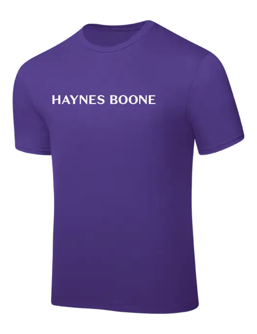 Purple PosiCharge Competitor Tee w/Haynes & Boone Logo