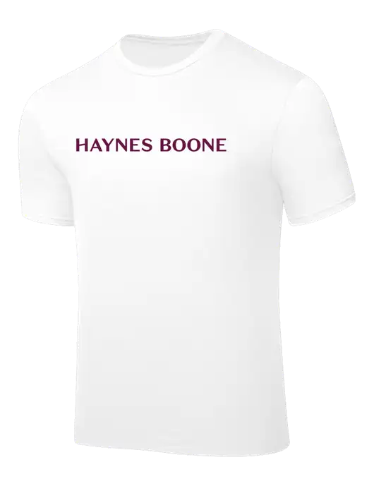 White PosiCharge Competitor Tee w/Haynes & Boone Logo