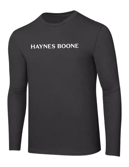 Ring Spun Charcoal 4.5 oz Long Sleeve T-Shirt w/Haynes & Boone Logo
