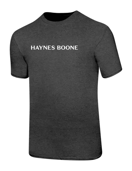 Ring Spun Dark Heather Grey 4.5 oz T-Shirt w/Haynes & Boone Logo