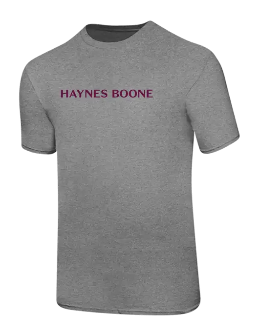 Ring Spun Light Heather Grey 4.5 oz T-Shirt w/Haynes & Boone Logo