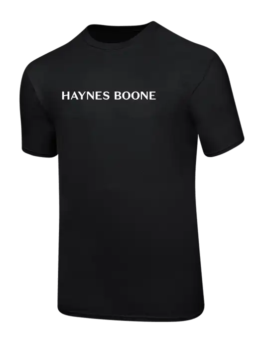 Ring Spun Jet Black 4.5 oz T-Shirt w/Haynes & Boone Logo