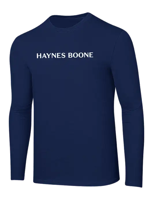 Ring Spun Navy 4.5 oz Long Sleeve T-Shirt w/Haynes & Boone Logo