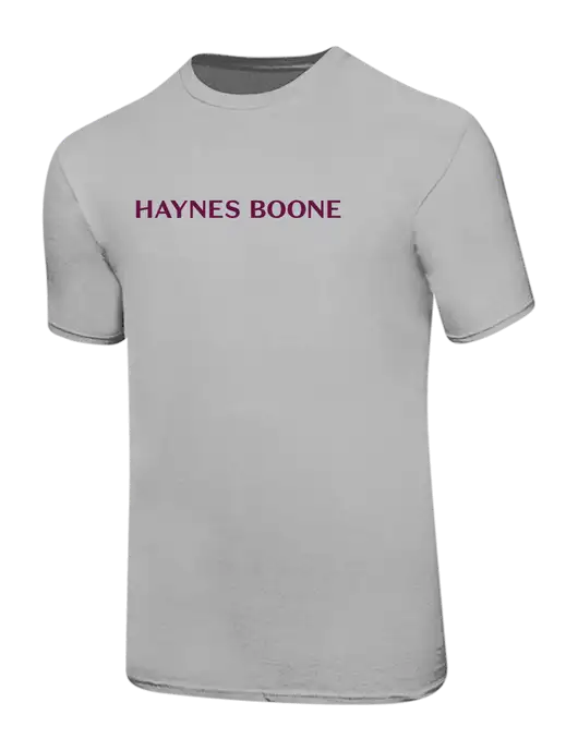 Ring Spun Silver 4.5 oz T-Shirt w/Haynes & Boone Logo