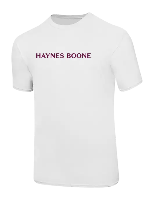 Ring Spun White 4.5 oz T-Shirt w/Haynes & Boone Logo