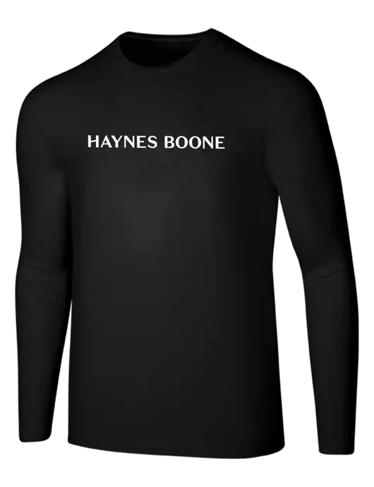 Seriously Soft Black Long Sleeve T-Shirt w/Haynes & Boone Logo