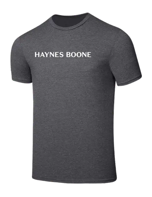 Seriously Soft Heathered Charcoal T-Shirt w/Haynes & Boone Logo