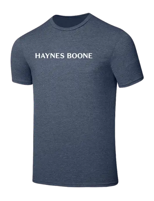 Seriously Soft Heathered Navy T-Shirt w/Haynes & Boone Logo