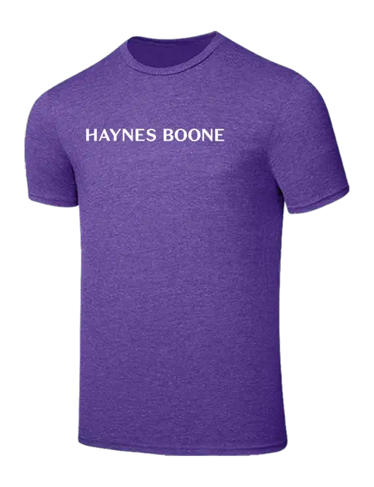 Seriously Soft Heathered Purple T-Shirt w/Haynes & Boone Logo