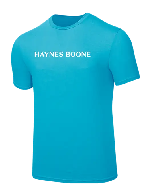 Seriously Soft Sapphire Blue T-Shirt w/Haynes & Boone Logo
