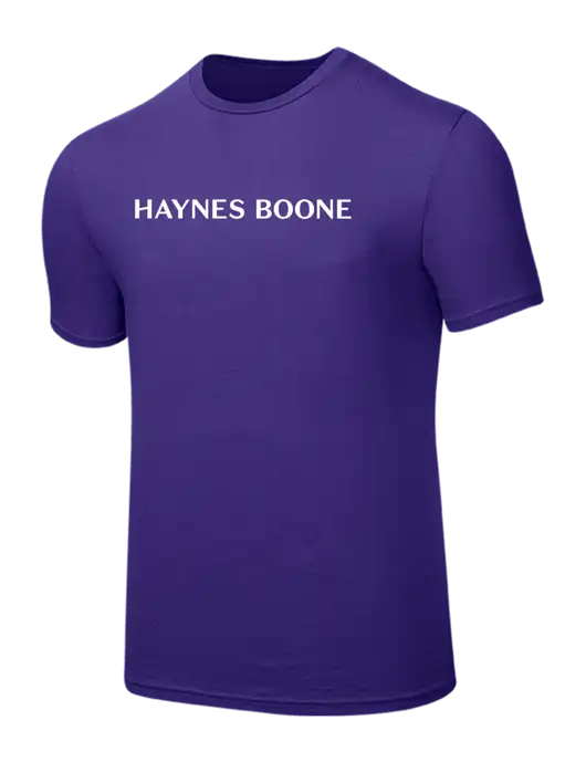 Seriously Soft Purple T-Shirt w/Haynes & Boone Logo