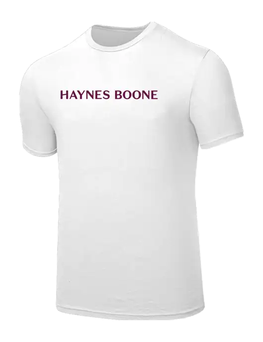 Seriously Soft White T-Shirt w/Haynes & Boone Logo