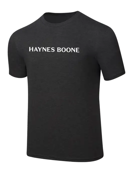 Simply Soft Black Frost 4.5oz  Poly/Combed Ring Spun Cotton T-Shirt w/Haynes & Boone Logo