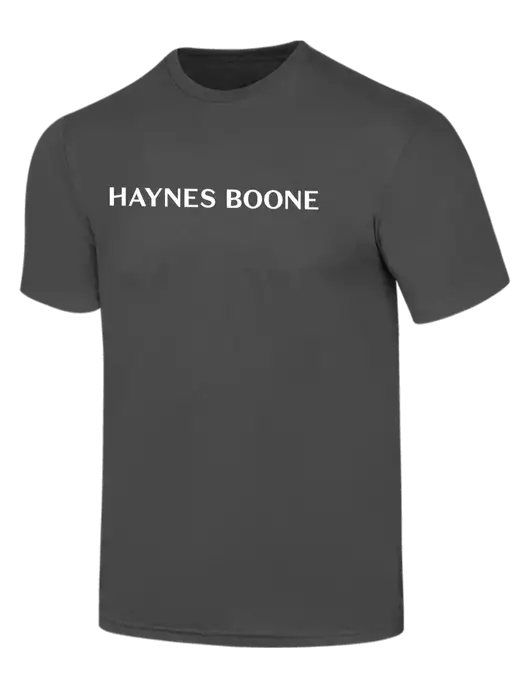 Simply Soft Charcoal 4.5oz  Poly/Combed Ring Spun Cotton T-Shirt w/Haynes & Boone Logo