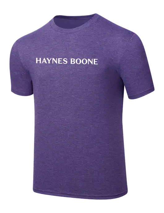 Simply Soft Purple Frost 4.5oz  Poly/Combed Ring Spun Cotton T-Shirt w/Haynes & Boone Logo