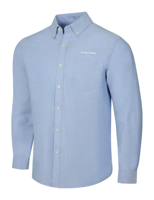 Light Blue SuperPro Oxford Shirt w/Haynes & Boone Logo