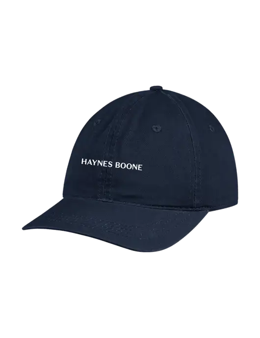 Garment Washed Unstructured Twill Navy Cap w/Haynes & Boone Logo