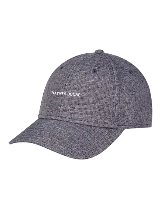 Heather Charcoal Structured Linen Look Cap Hook & Loop w/Haynes & Boone Logo