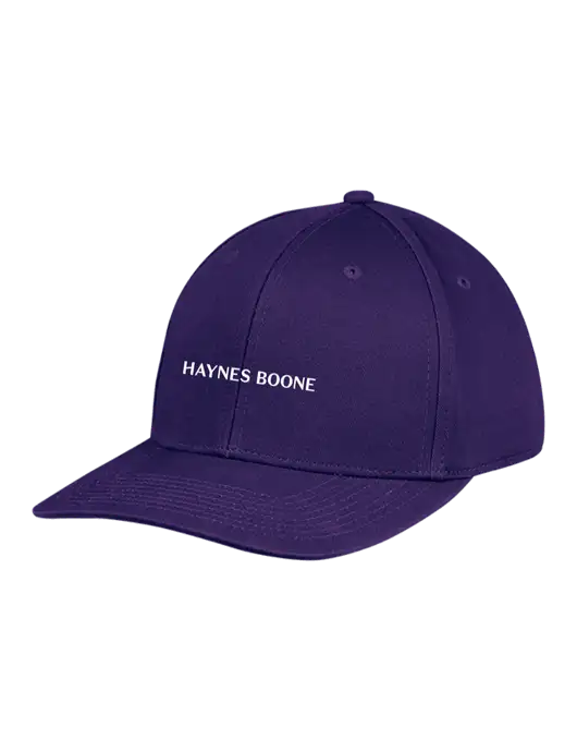 Premium Modern Structured Twill Purple Snapback Cap w/Haynes & Boone Logo