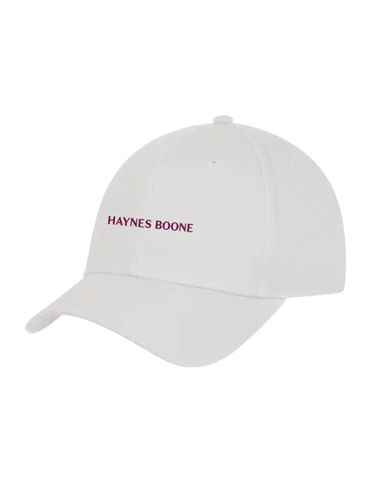 White Structured Cap Hook & Loop w/Haynes & Boone Logo