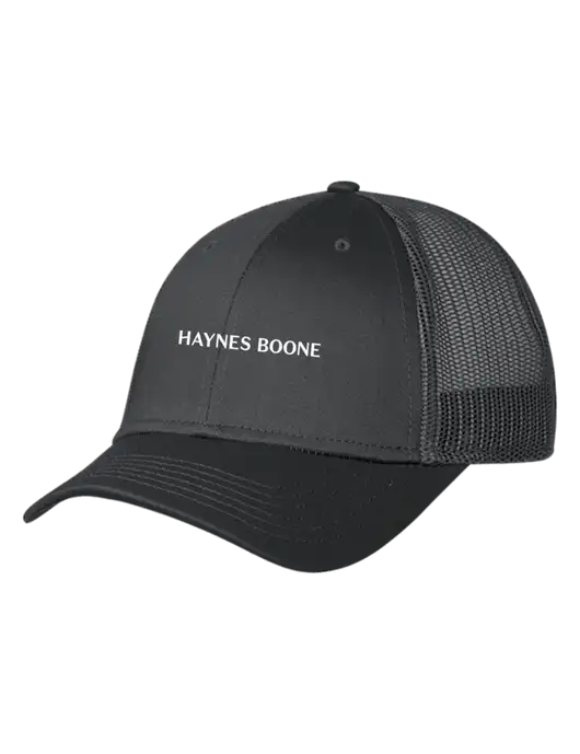 Charcoal Mesh Trucker Cap Snap Back w/Haynes & Boone Logo