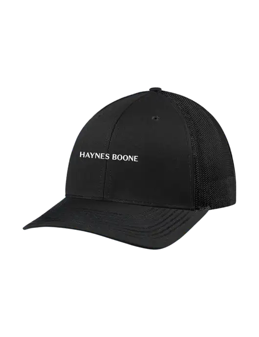 Richardson Adjustable Snapback Original 112 Trucker Cap Black w/Black Mesh w/Haynes & Boone Logo