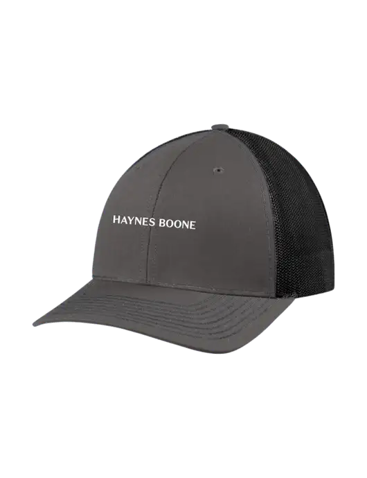 Richardson Adjustable Snapback Original 112 Trucker Cap Dark Grey w/Black Mesh w/Haynes & Boone Logo