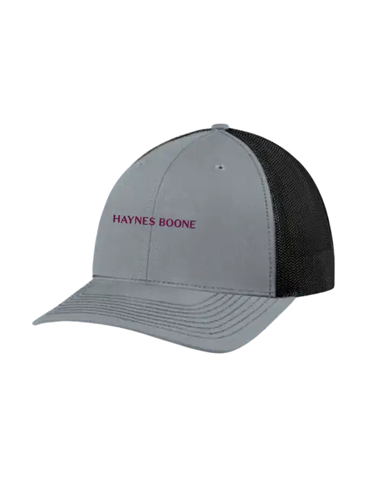 Richardson Adjustable Snapback Original 112 Trucker Cap Heather Grey w/Black Mesh w/Haynes & Boone Logo