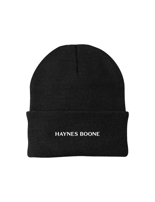 Black Knit Cap w/Haynes & Boone Logo