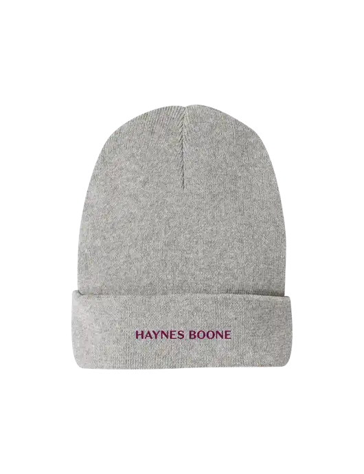 Recycled Light Heather Grey Beanie w/Haynes & Boone Logo