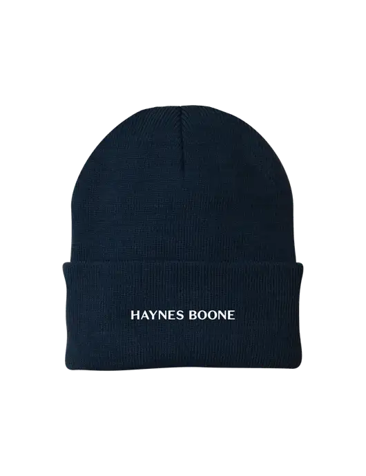 Navy Knit Cap w/Haynes & Boone Logo