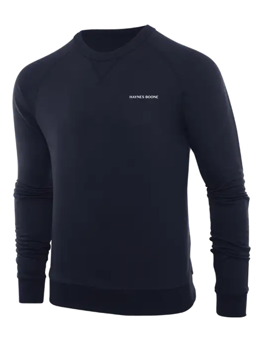 Allmade Dark Navy Organic French Terry Crewneck Sweatshirt w/Haynes & Boone Logo