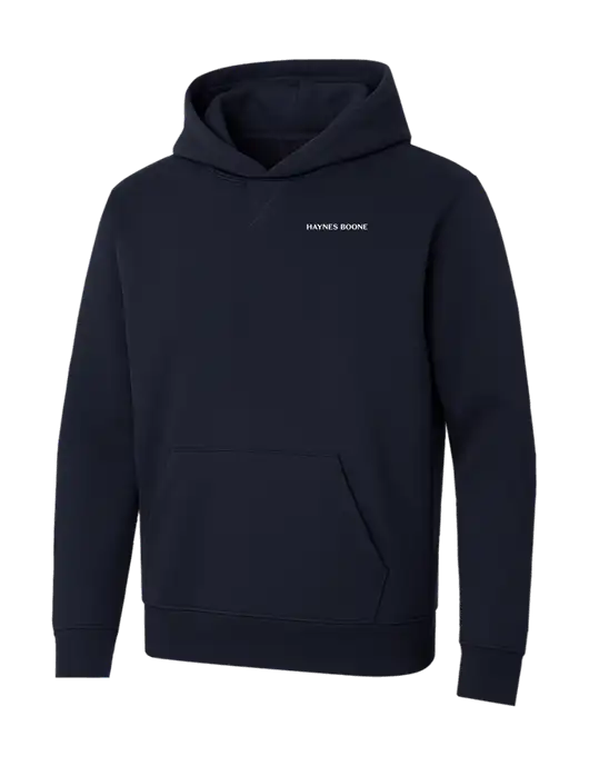 Allmade Dark Navy Organic French Terry Pullover Hoodie w/Haynes & Boone Logo
