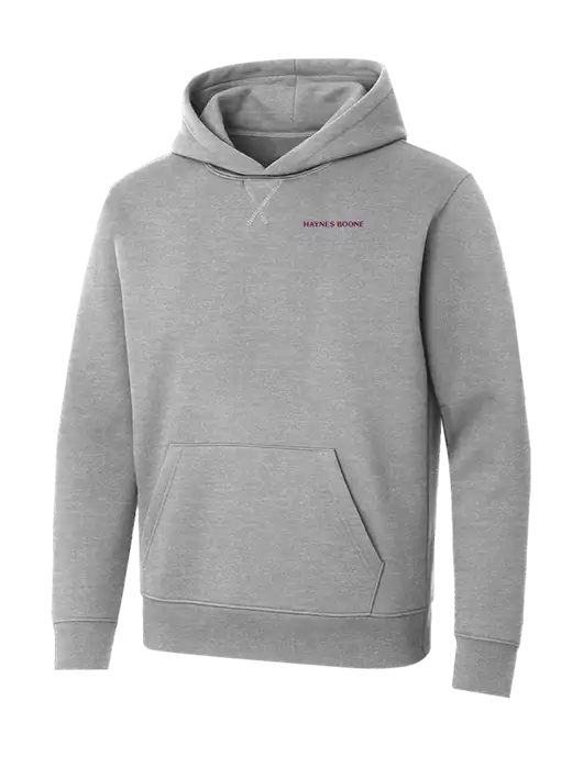 Allmade Granite Grey Heather Organic French Terry Pullover Hoodie w/Haynes & Boone Logo