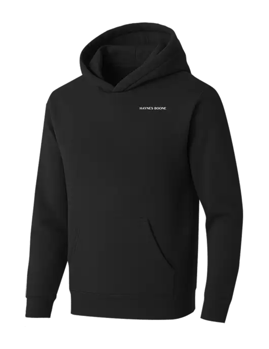 BELLA+CANVAS Black Sponge Fleece Pullover Hoodie w/Haynes & Boone Logo