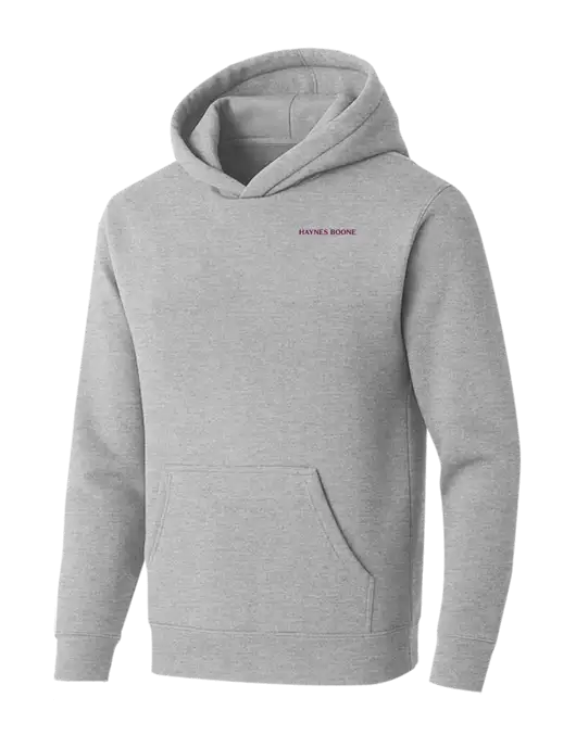 BELLA+CANVAS Light Grey Heather Sponge Fleece Pullover Hoodie w/Haynes & Boone Logo