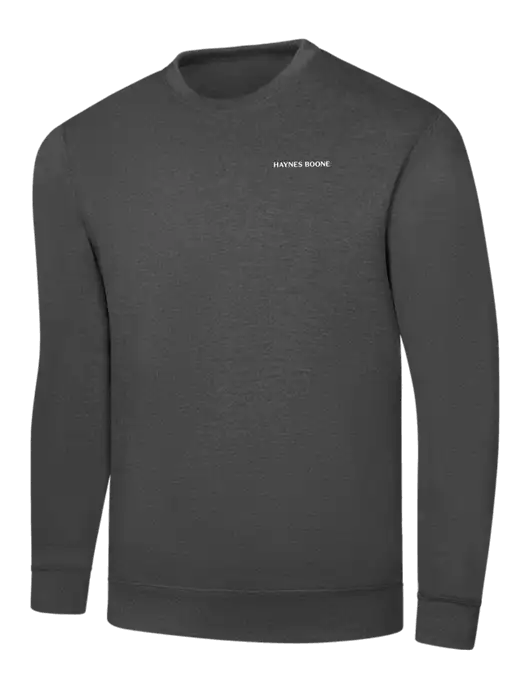 Charcoal 7.8 oz Ring Spun Crew Sweatshirt w/Haynes & Boone Logo