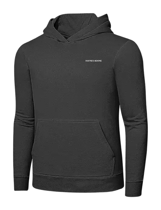 Charcoal 7.8 oz Ring Spun Hooded Sweatshirt w/Haynes & Boone Logo